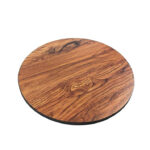 Coaster with wood face Round 9.5cm (Set of 4 pieces) made of durable plastic material