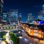 Canvas with wooden frame ''Tokyo Railway''