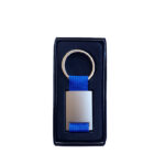 Metal Keychain with strap Blue