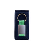 Metal Keychain with strap Green